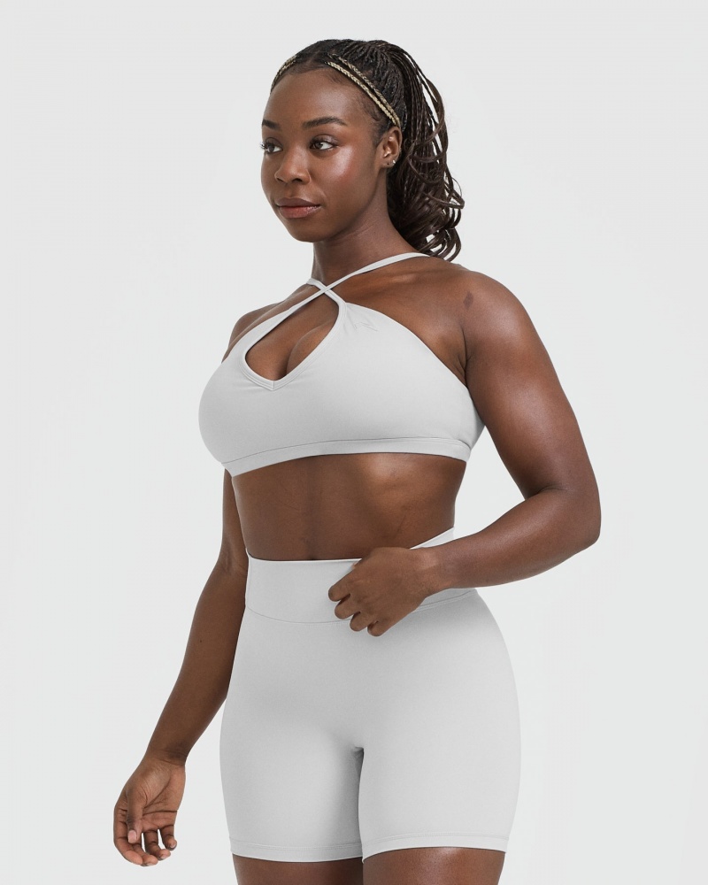 Oner Active Timeless strappy Bralette Sports Bras ανοιχτο γκρι | YED410528