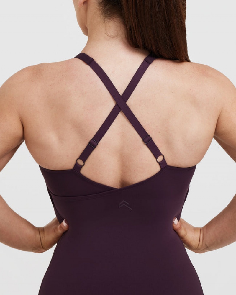 Oner Active Unified V-Neck Cross Back μπλουζακια μωβ | SJY986734