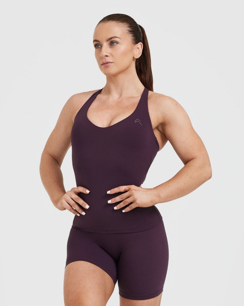 Oner Active Unified V-Neck Cross Back μπλουζακια μωβ | SJY986734