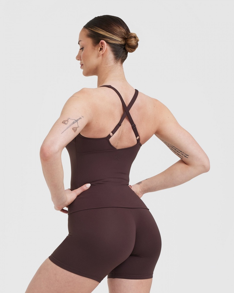 Oner Active Unified V-Neck Cross Back μπλουζακια μωβ καφε | ZEH982157