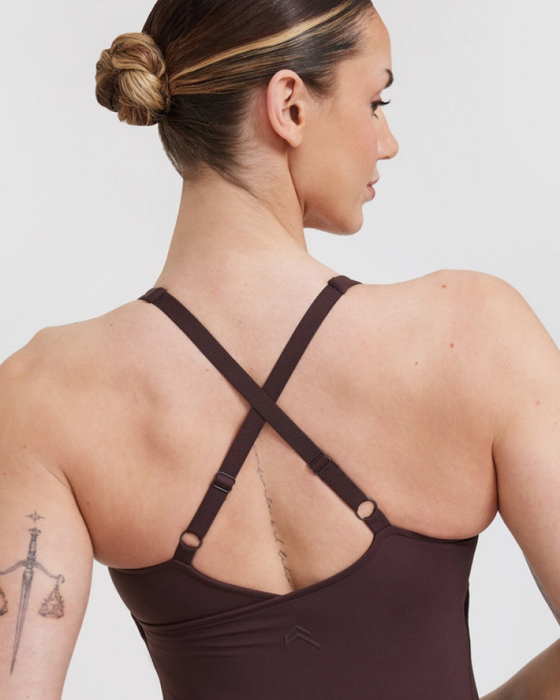 Oner Active Unified V-Neck Cross Back μπλουζακια μωβ καφε | ZEH982157