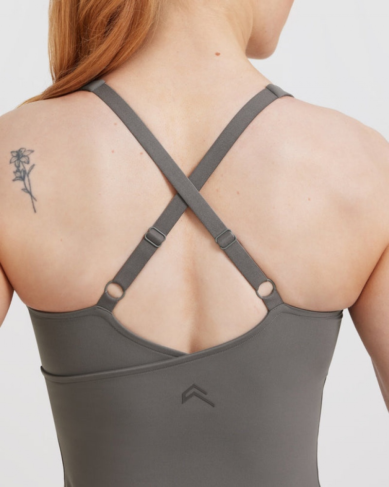 Oner Active Unified V-Neck Cross Back μπλουζακια γκρι | URB087926