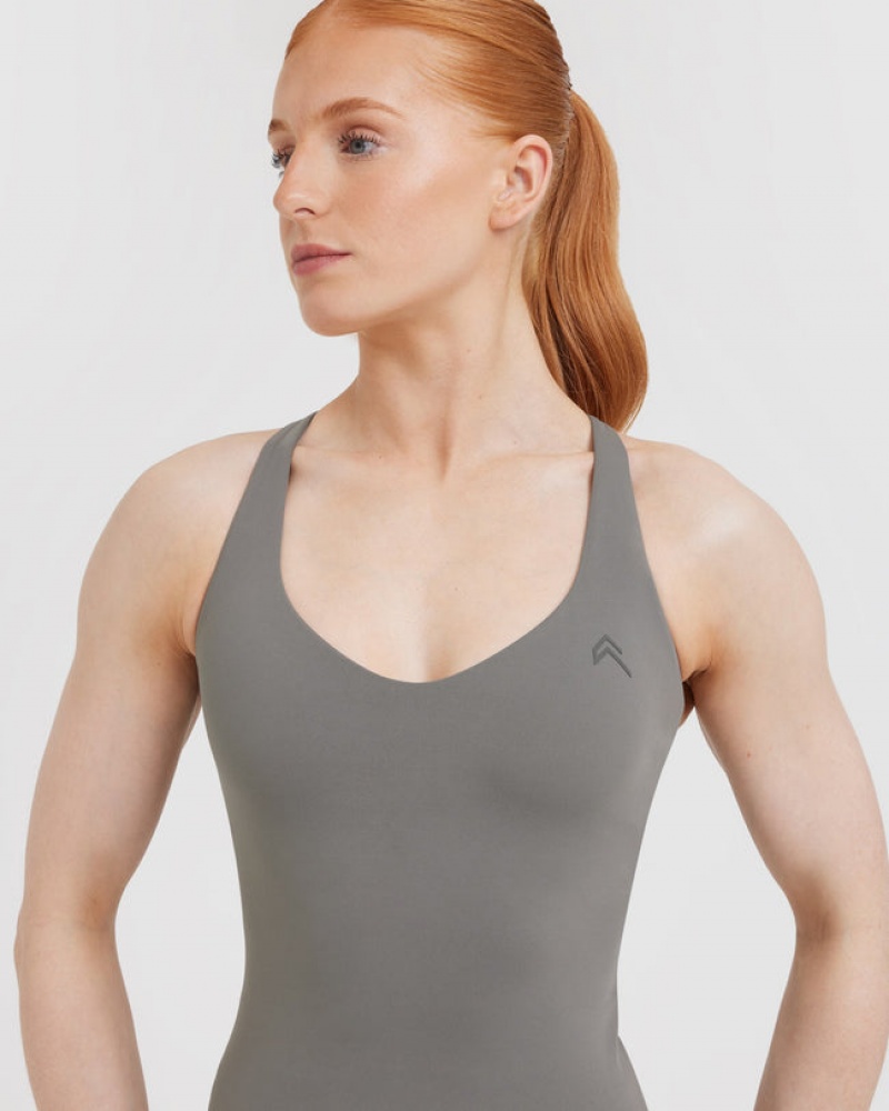 Oner Active Unified V-Neck Cross Back μπλουζακια γκρι | URB087926