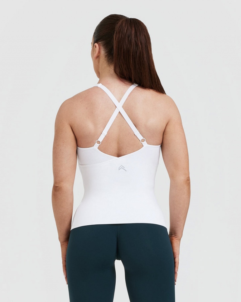 Oner Active Unified V-Neck Cross Back μπλουζακια ασπρα | GBH902784