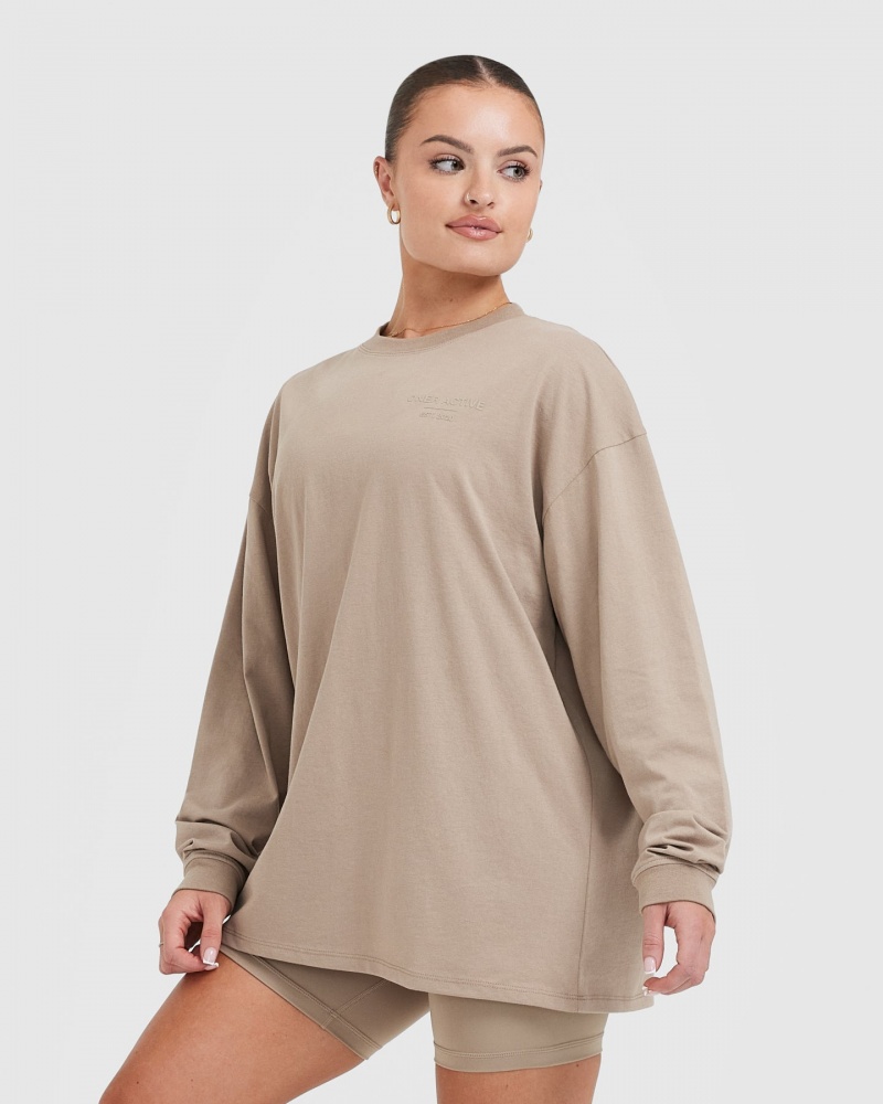 Oner Active κλασικα Lifters σταμπεσ Oversized ελαφρια Long Sleeve μπλουζακια γκρι | QPW635780