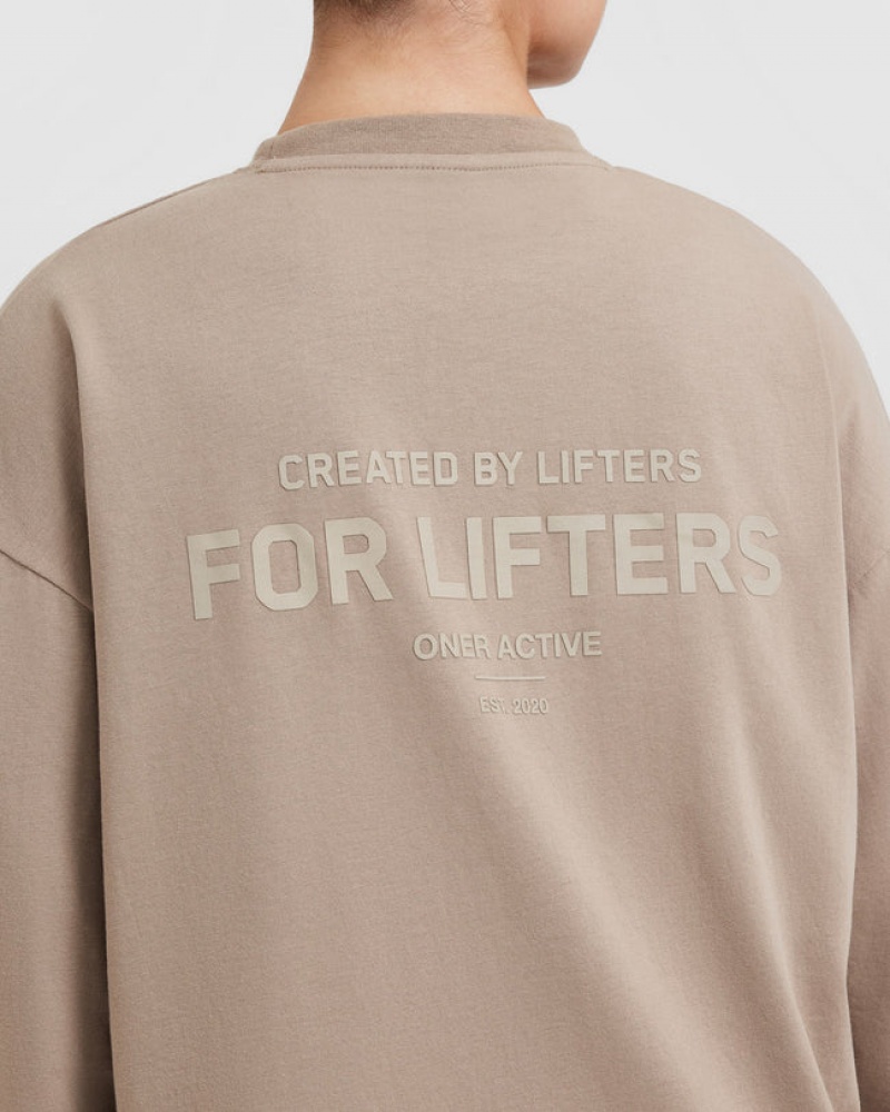 Oner Active κλασικα Lifters σταμπεσ Oversized ελαφρια Long Sleeve μπλουζακια γκρι | QPW635780