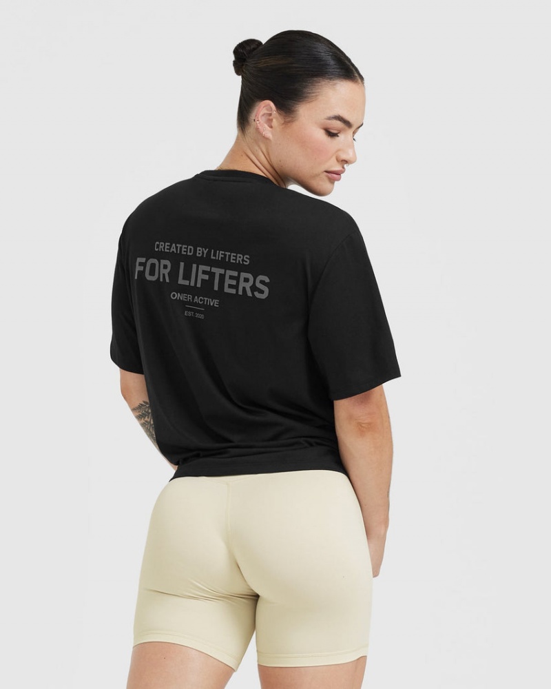 Oner Active κλασικα Lifters σταμπεσ Oversized ελαφρια μπλουζακια μαυρα | PGZ953624