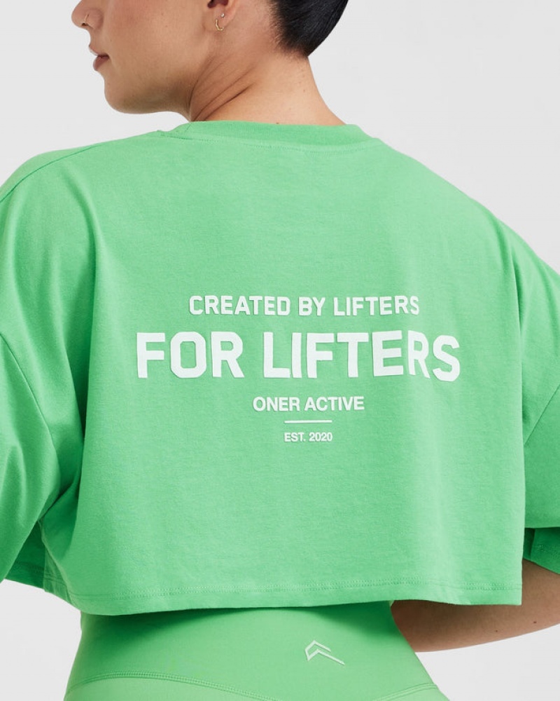 Oner Active κλασικα Lifters σταμπεσ Relaxed Crop ελαφρια μπλουζακια πρασινο | DMS209473