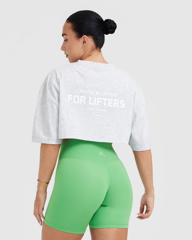 Oner Active κλασικα Lifters σταμπεσ Relaxed Crop ελαφρια μπλουζακια ανοιχτο γκρι | GMF802619