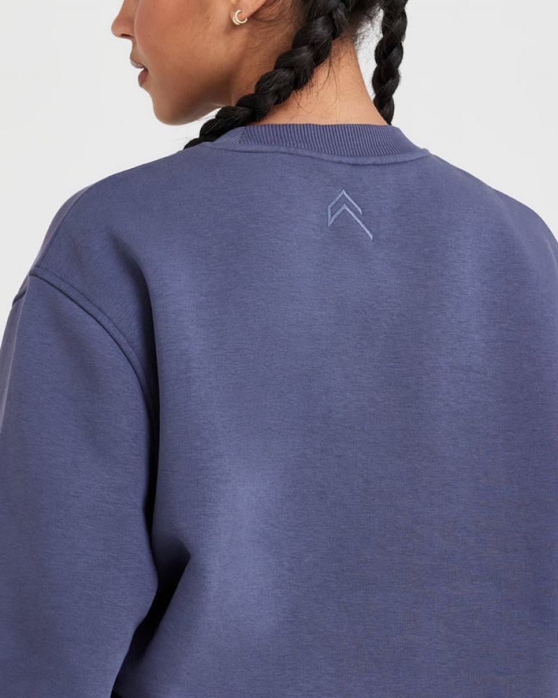 Oner Active κλασικα Lounge Oversized Crew Neck Φούτερ μπλε | REO346582