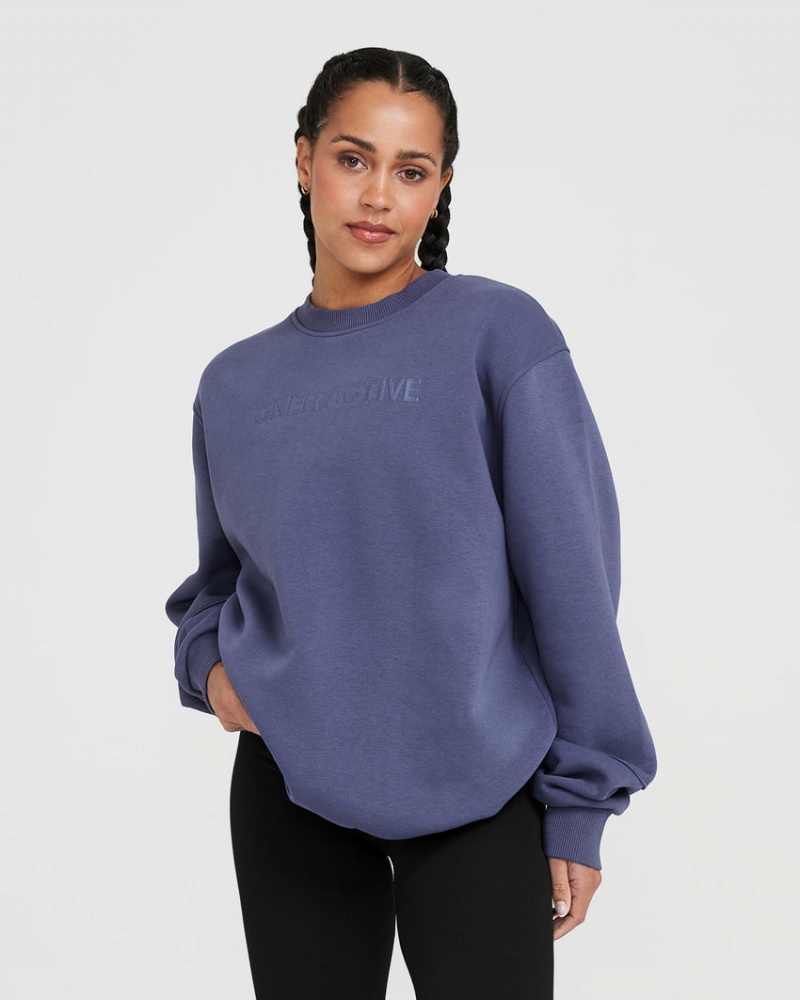 Oner Active κλασικα Lounge Oversized Crew Neck Φούτερ μπλε | REO346582