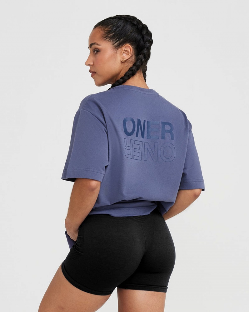 Oner Active κλασικα Mirror σταμπεσ Oversized μπλουζακια μπλε | KPG894320