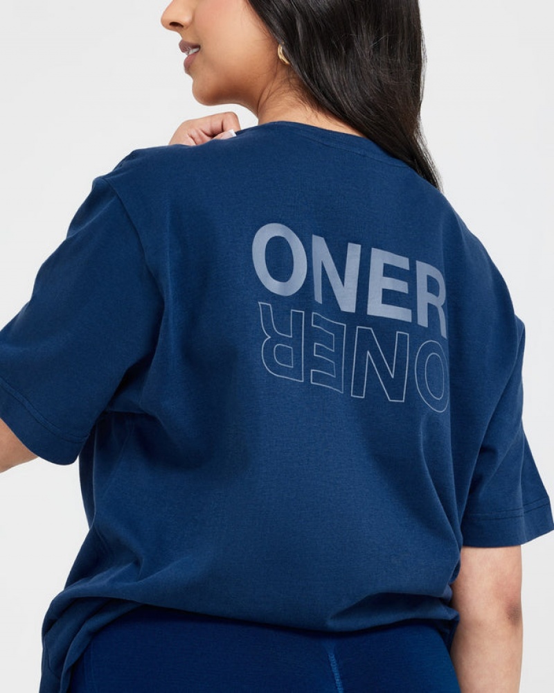 Oner Active κλασικα Mirror σταμπεσ Oversized μπλουζακια μπλε | QER769481