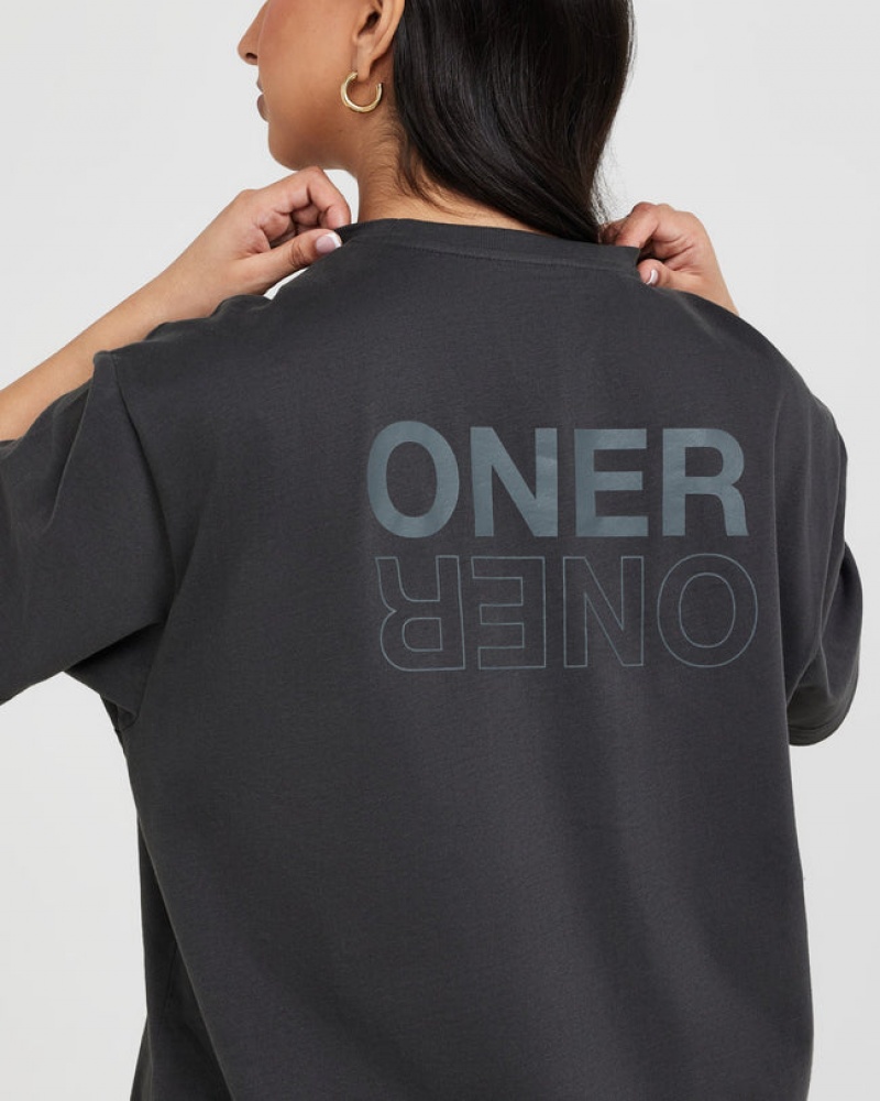 Oner Active κλασικα Mirror σταμπεσ Oversized μπλουζακια μαυρα | SRH503419