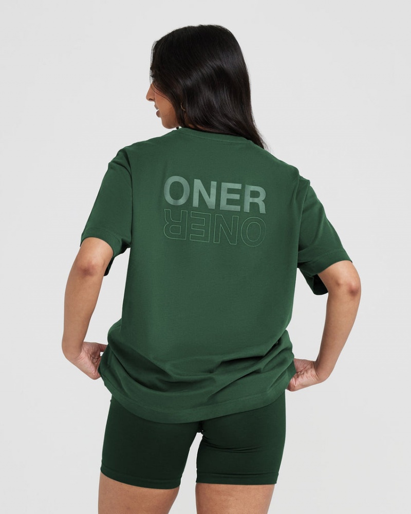 Oner Active κλασικα Mirror σταμπεσ Oversized μπλουζακια πρασινο | SYH802659