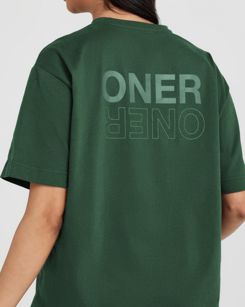 Oner Active κλασικα Mirror σταμπεσ Oversized μπλουζακια πρασινο | SYH802659