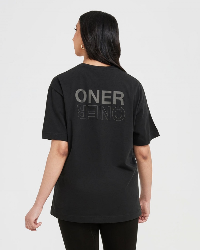 Oner Active κλασικα Mirror σταμπεσ Oversized μπλουζακια μαυρα | WAT016754