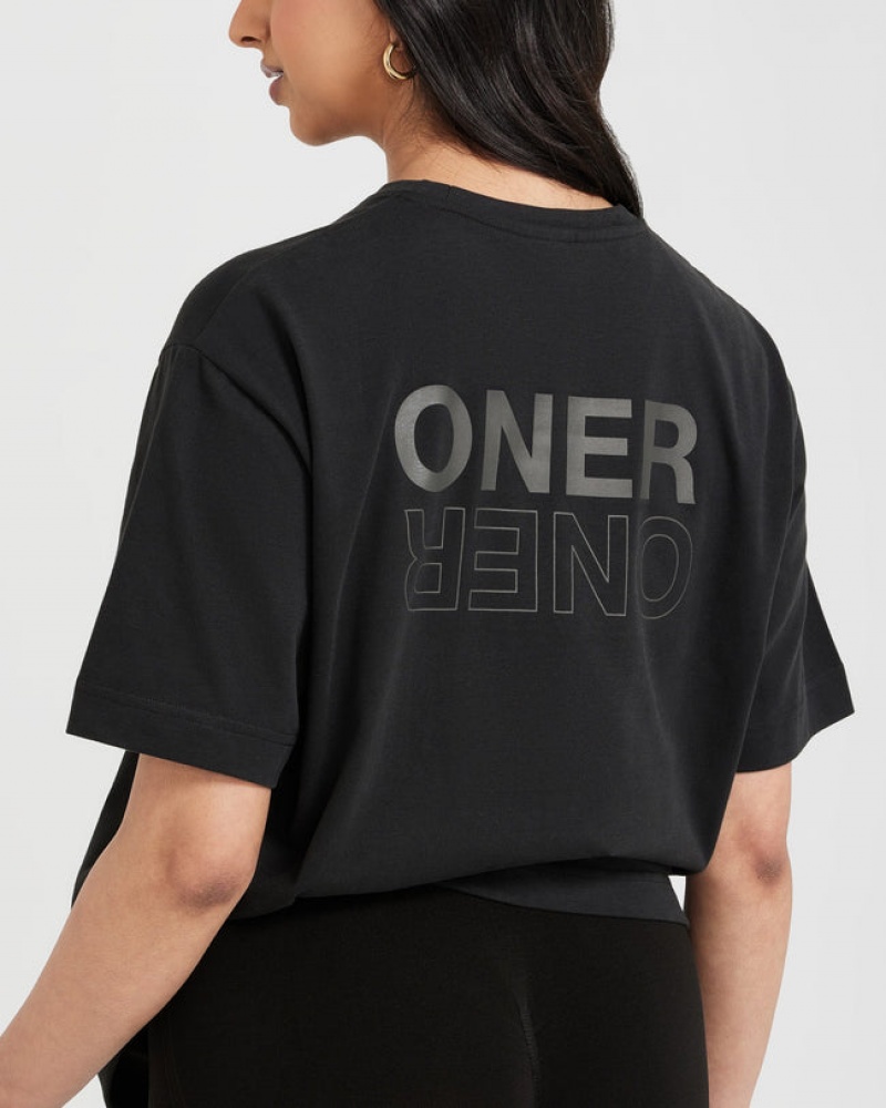 Oner Active κλασικα Mirror σταμπεσ Oversized μπλουζακια μαυρα | WAT016754