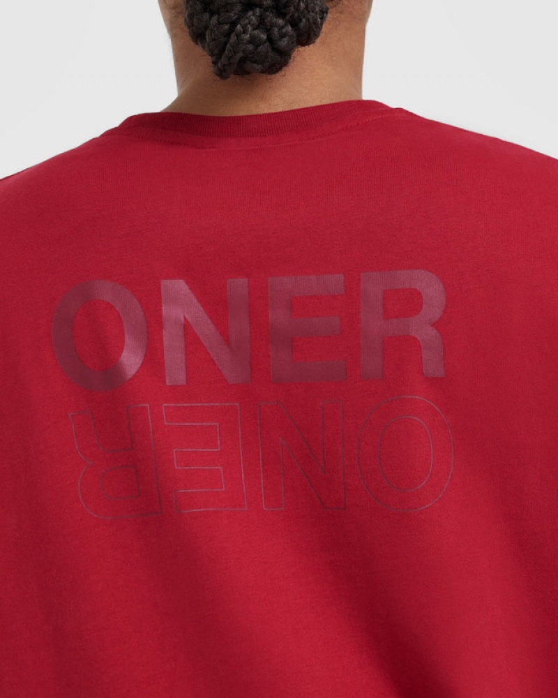 Oner Active κλασικα Mirror σταμπεσ Oversized μπλουζακια κοκκινα μπορντο | GHI816240