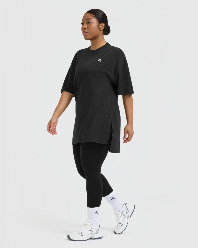 Oner Active κλασικα Oversized Longline μπλουζακια μαυρα | POK209314