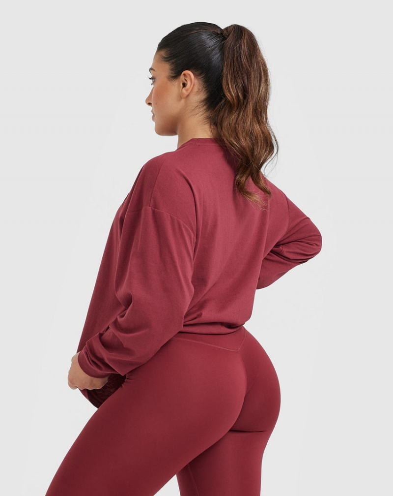 Oner Active κλασικα Oversized ελαφρια Long Sleeve μπλουζακια ροζ | TVS390547