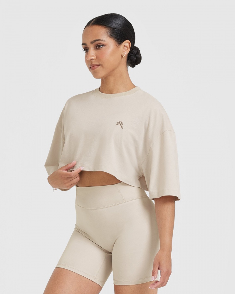 Oner Active κλασικα Relaxed Crop ελαφρια μπλουζακια καφε | ADP912468