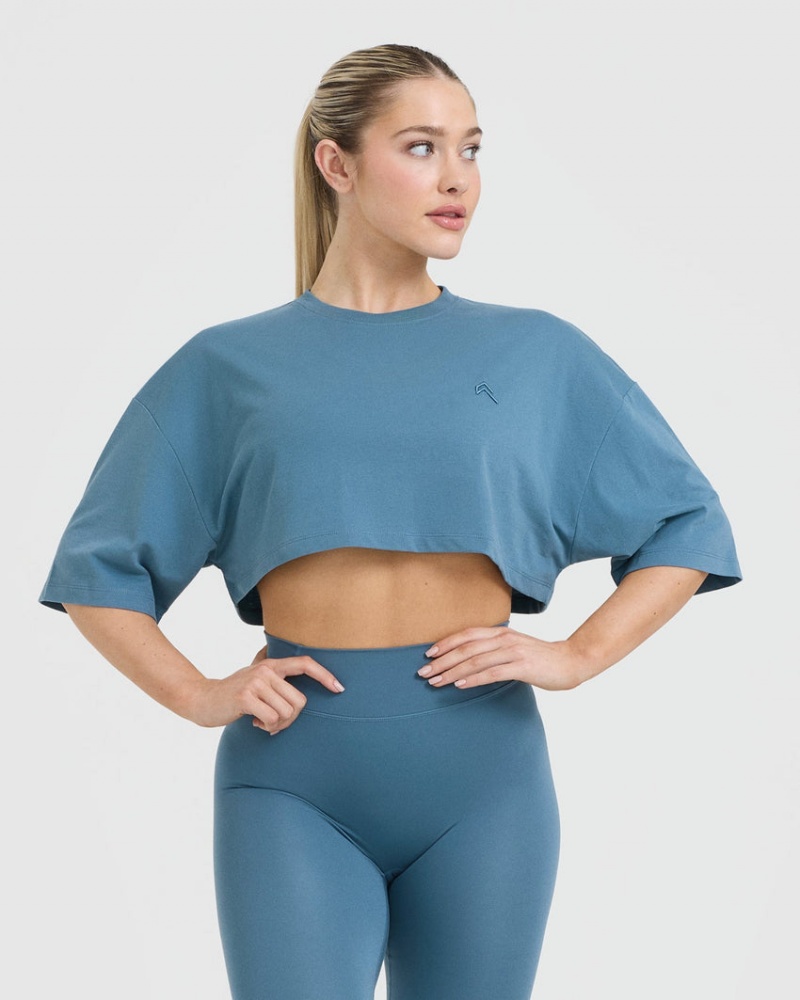 Oner Active κλασικα Relaxed Crop ελαφρια μπλουζακια μπλε | AID170463