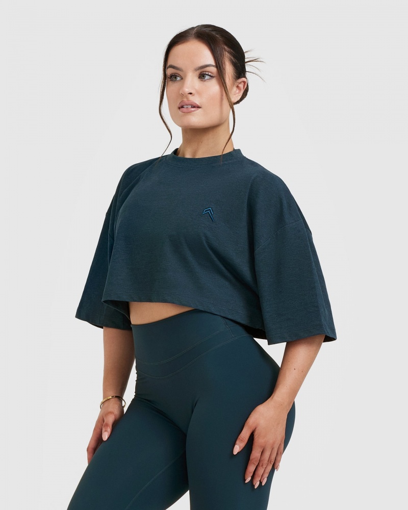 Oner Active κλασικα Relaxed Crop ελαφρια μπλουζακια μπλε | EXF853120