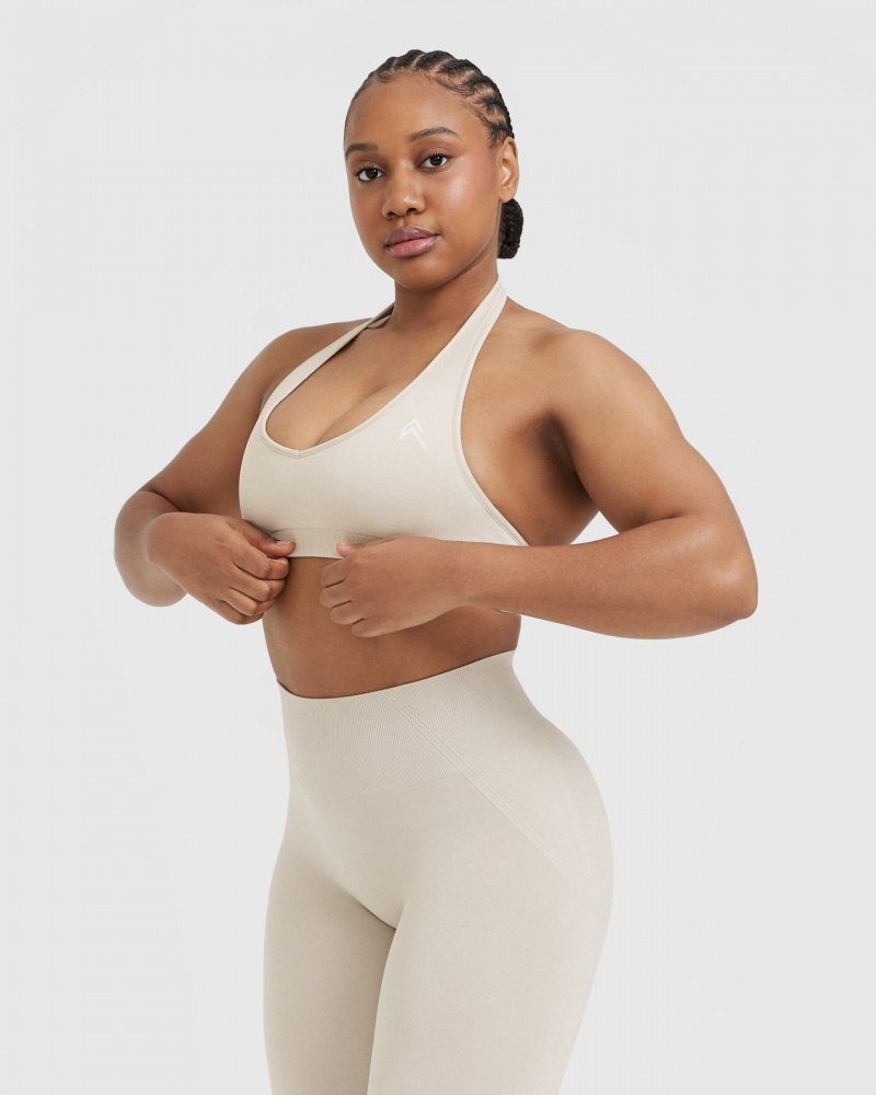 Oner Active κλασικα Seamless 2.0 Halter Neck Bralette Sports Bras καφε | CXB029186