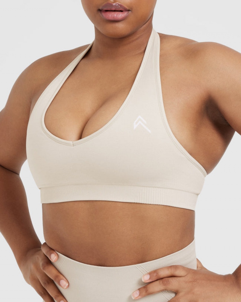 Oner Active κλασικα Seamless 2.0 Halter Neck Bralette Sports Bras καφε | CXB029186