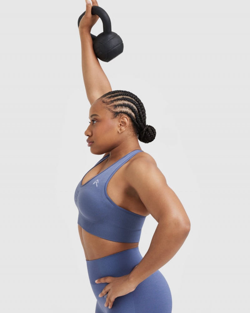 Oner Active κλασικα Seamless 2.0 V-Neck Bralette Sports Bras μπλε | XYH067932