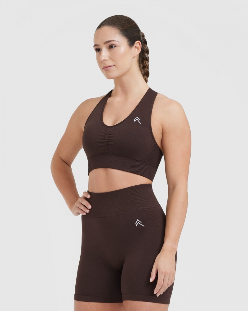 Oner Active κλασικα Seamless 2.0 V-Neck Bralette Sports Bras σκούρο γκρι | EJH968230